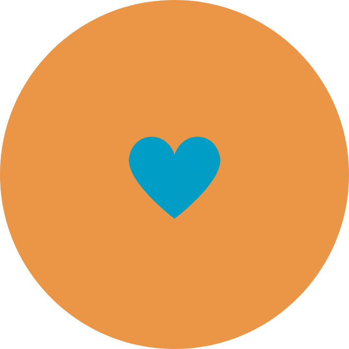 Herz-Icon in einem orangenen Kreis